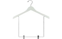 White Wood Display Hanger W/ 10" Clips (17" X 1")