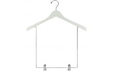 White Wood Display Hanger W/ 12" Deluxe Clips (17" X 1")