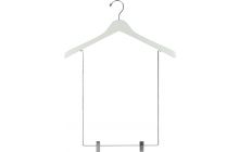 White Wood Display Hanger W/ 15" Clips (17" X 1")