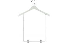 White Wood Display Hanger W/ 15" Deluxe Clips (17" X 1")