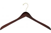 Walnut Contour Top Hanger W/ Brass Hook (19" X 1/2")