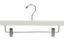 White Wood Slim Line Bottom Hanger W/ Clips (14" X 1/4")