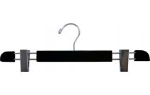 Black Wood Bottom Hanger W/ Clips (16" X 5/8")