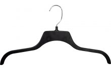 Re-used Matte Black Plastic Top Hanger W/ Rubber Strips (17" X 7/16")
