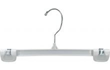 White Plastic Bottom Hanger W/ Clips (12" X 1/2")