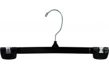 Black Plastic Bottom Hanger W/ Clips (12" X 1/4")