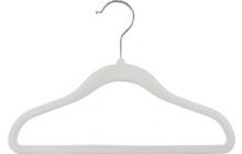 Kids White Velvet Suit Hanger (11 5/8" X 3/16")