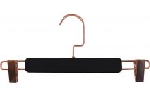 Rubber Coated Black Plastic Bottom Hanger W/ Clips (12" X 1/2")