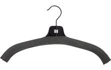 Black Plastic Top Hanger W/ Foam Cover (17"x7/16")