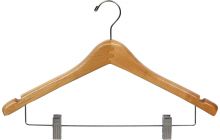 Natural Alder Combo Hanger W/ Clips & Notches (17" X 1")