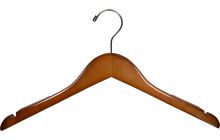 Petite Walnut Alder Top Hanger W/ Notches & Rubber Strips (15" X 1/2")