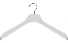 Petite White Wood Top Hanger W/ Rubber Strips (16" X 2")