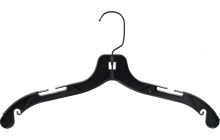 Black Plastic Top Hanger W/ Black Hook (17" X 3/8")
