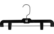 Black Plastic Pant Hanger W/ Black Hook & Clips