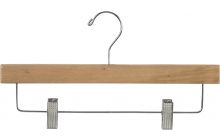 Natural Wood Slim Line Bottom Hanger W/ Clips (14" X 1/4")