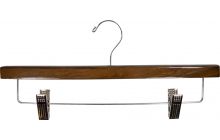 Brown Wood Bottom Hanger W/ Clips (14" X 5/8")