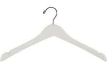 Rubber Coated White Wood Top Hanger W/ Notches (17" X 1")