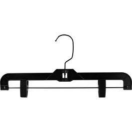Order Matte Black Plastic Pant Hanger With Clips - 14