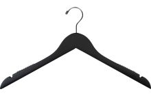 Matte Black Wood Top Hanger W/ Notches & Rubber Strips (17" X 1/2")