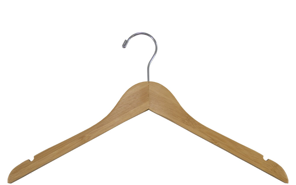 Bamboo Shirt hanger with notches