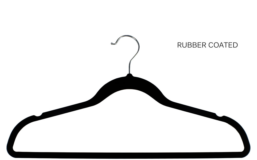 Black rubber coated slim line hanger