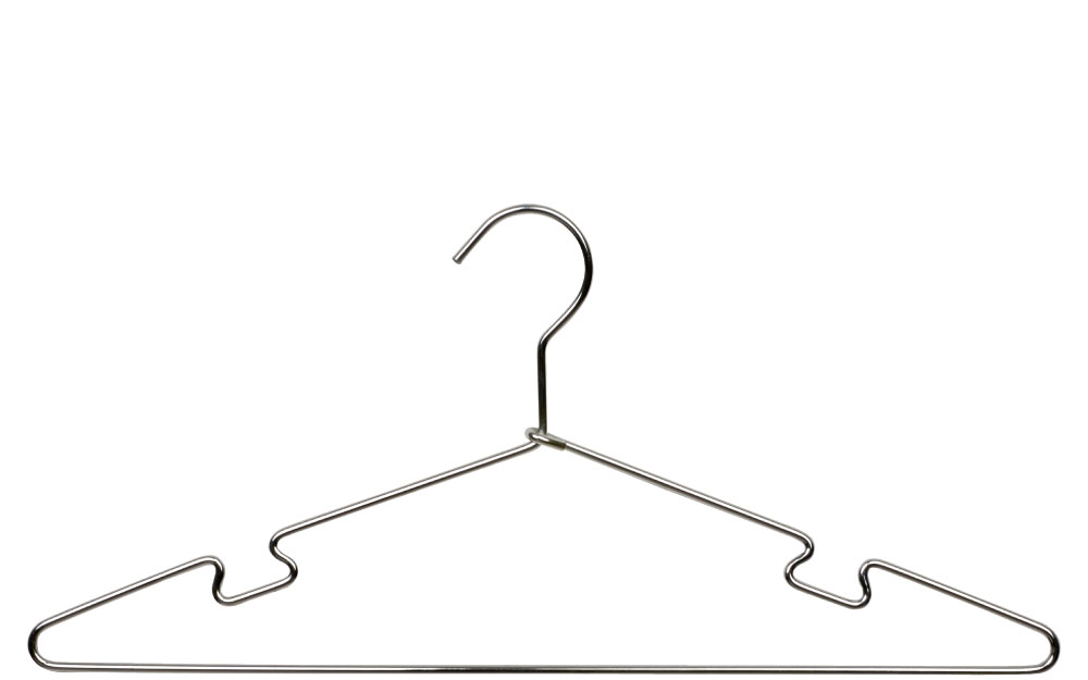 Chrome metal top hanger with notches