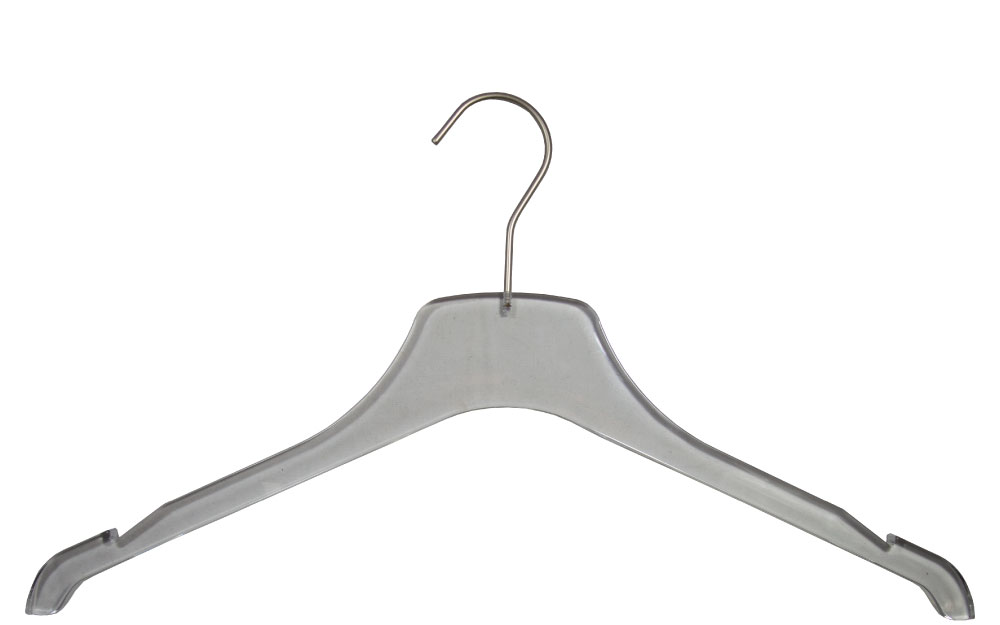 Clear acrylic hanger with notches
