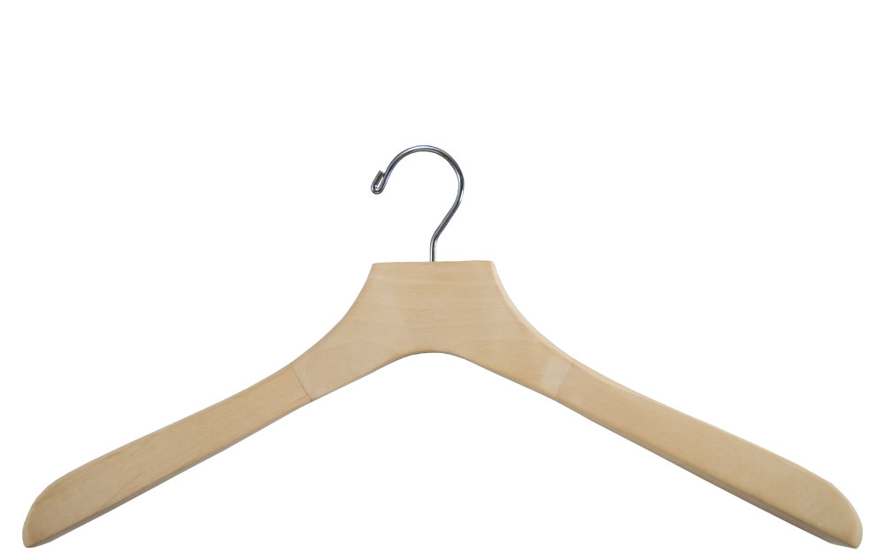 Unfinished wood coat hanger